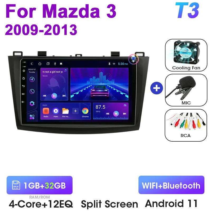 2 Din Android 12 Car Radio for Mazda 3 Mazda3 2009 - 2013 Multimedia Video Player GPS 4G Carplay Auto Stereo RDS IPS Head Unit
