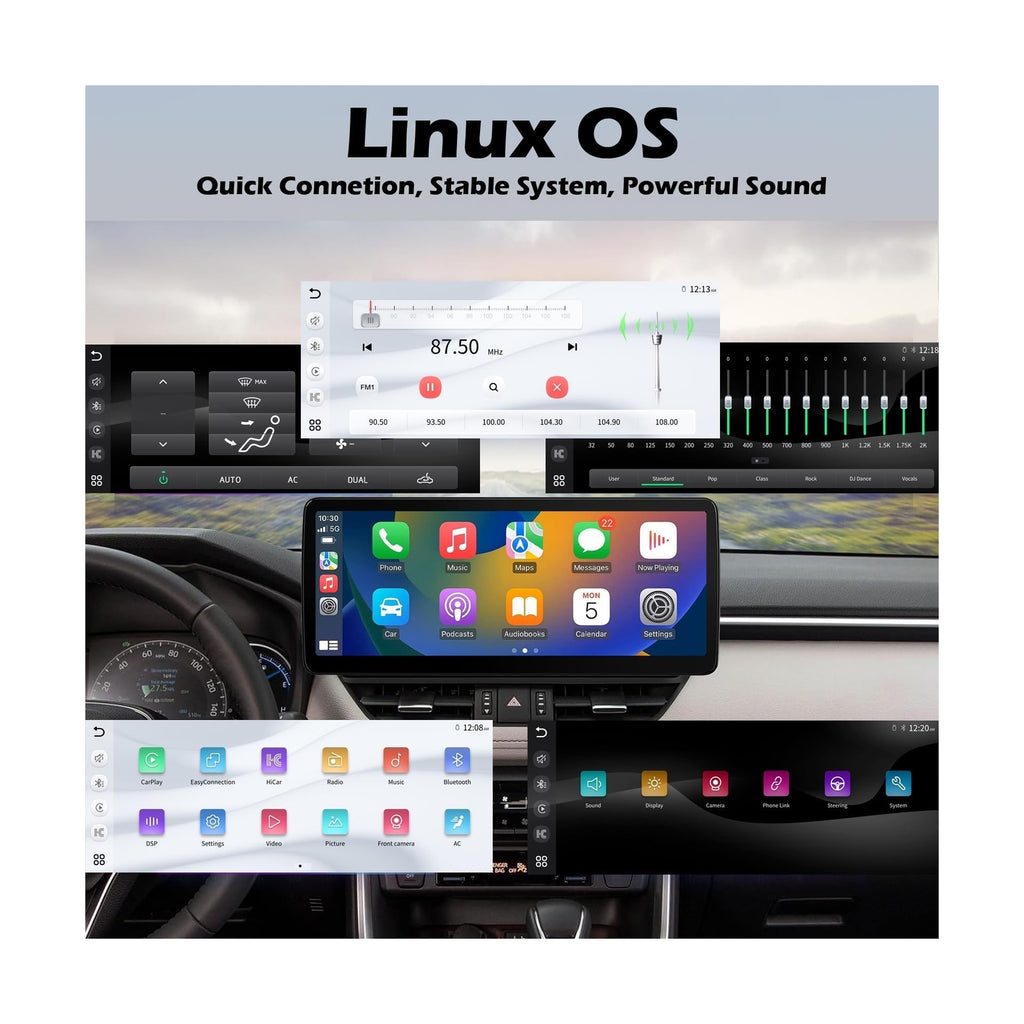 Linux 12.3" Car Stereo Radio for Suzuki Swift 2011-2016, Wireless Carplay & A...