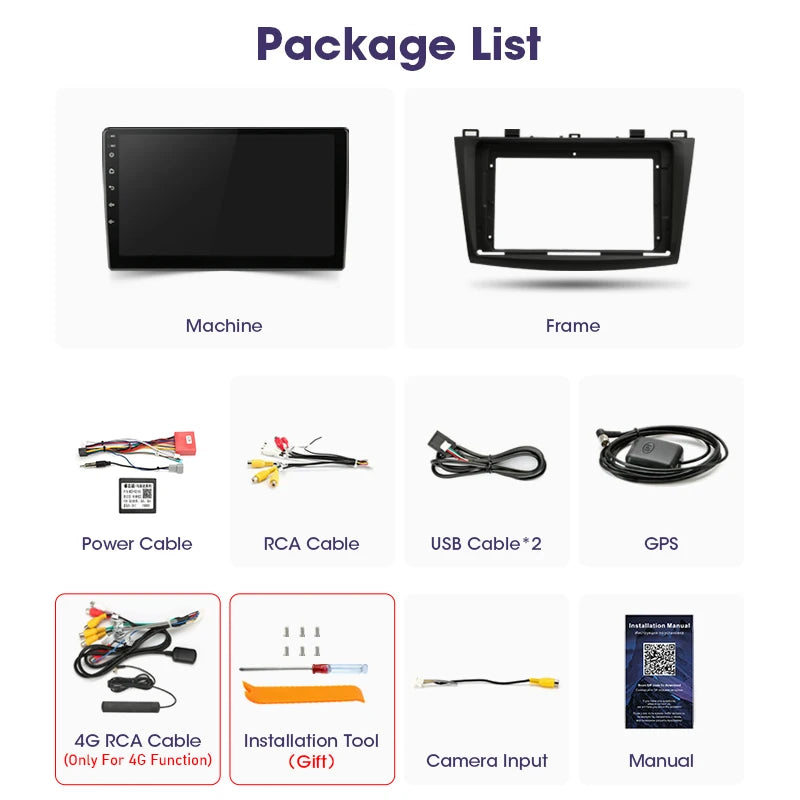 2 Din Android 12 Car Radio for Mazda 3 Mazda3 2009 - 2013 Multimedia Video Player GPS 4G Carplay Auto Stereo RDS IPS Head Unit