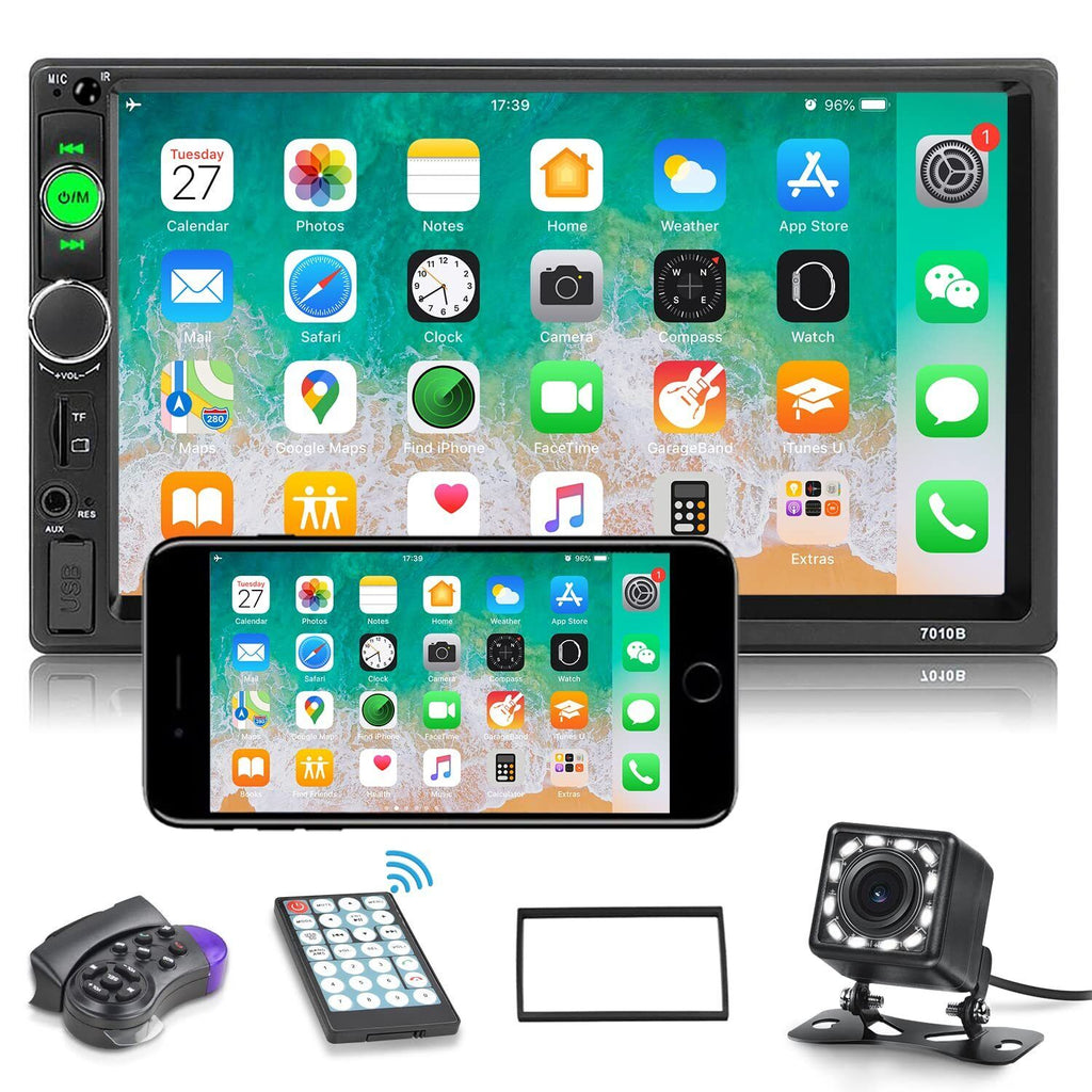 Double Din Bluetooth Car Stereo 7 Inch HD Touch Screen Car Radio with Backup ...