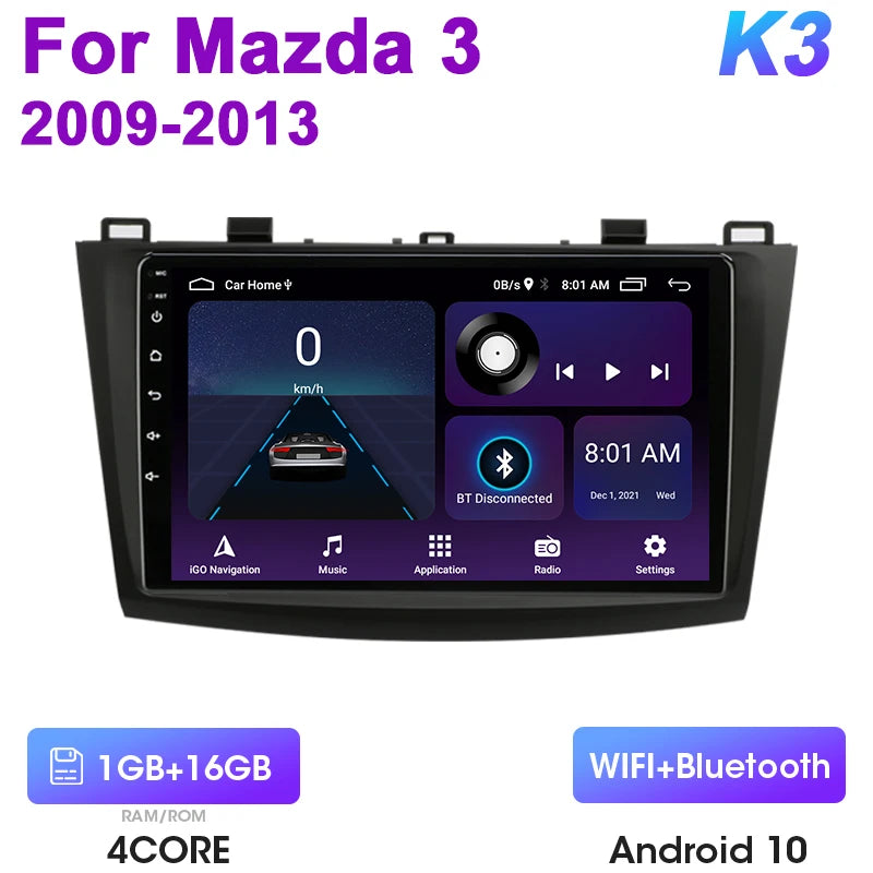 2 Din Android 12 Car Radio for Mazda 3 Mazda3 2009 - 2013 Multimedia Video Player GPS 4G Carplay Auto Stereo RDS IPS Head Unit