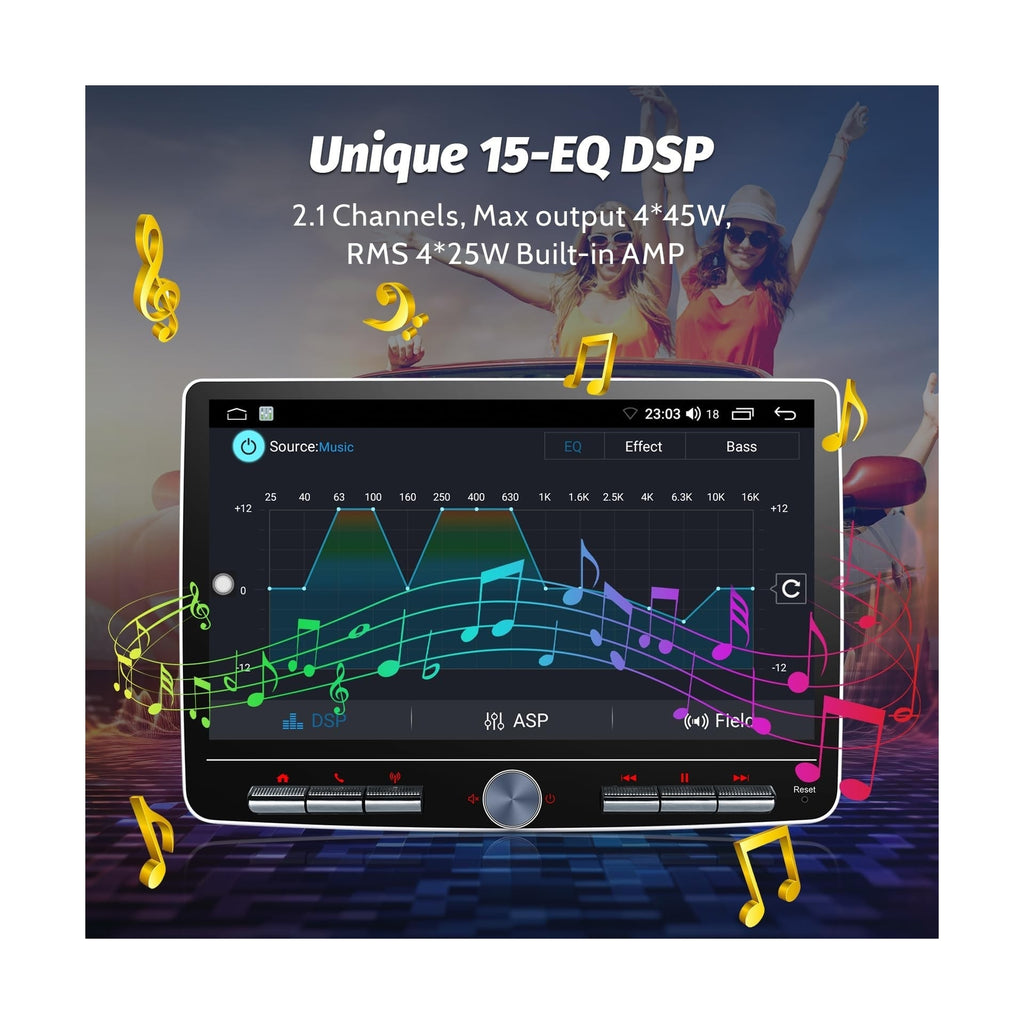 Single Din Touchscreen Radio: 10 Inch Android Single Din Car Stereo Head Unit...