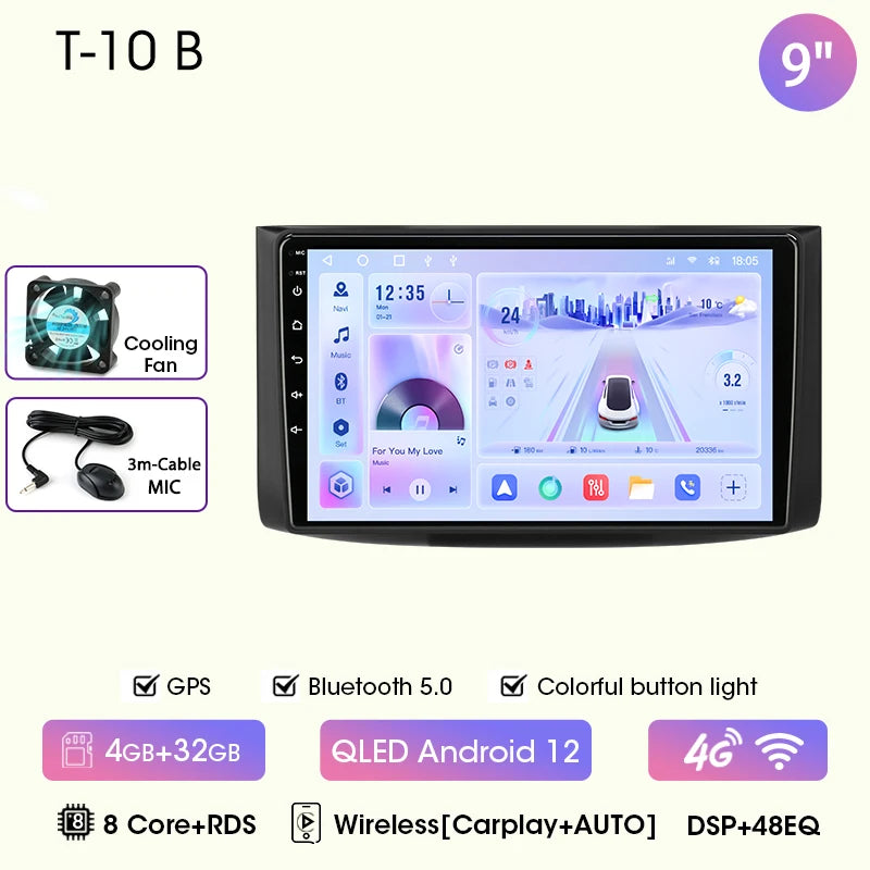 Car Radio for Chevrolet Aveo 2006 2007 2008 2009 2010 2011 2012 2Din Android 12 Carplay Multimidia Video Player Head Unit
