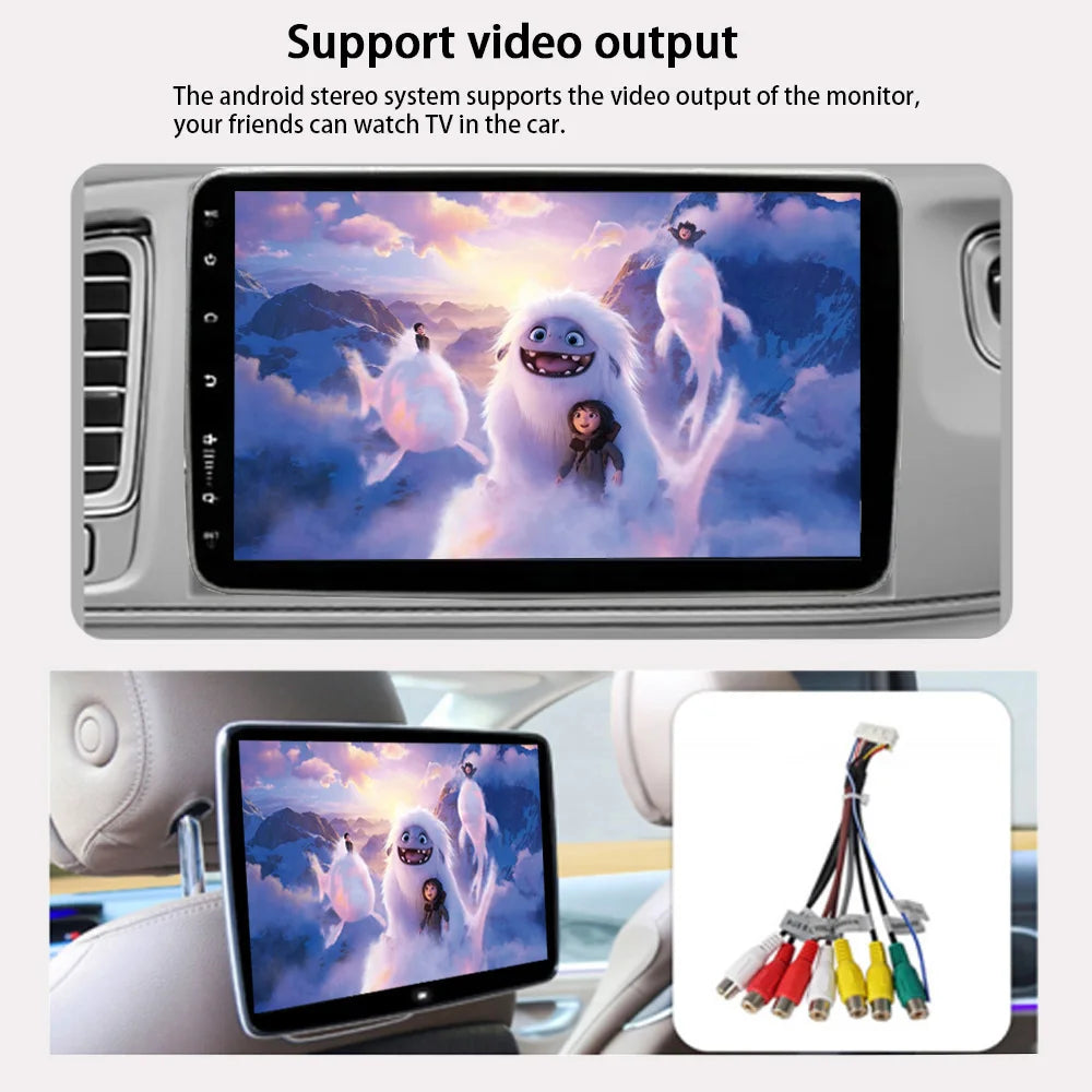 1Din Android14 9/10Inch Car Stereo Radio Rotate Touch Screen for Universal Carplay GPS Navigation Bluetooth WIFI Autoradio