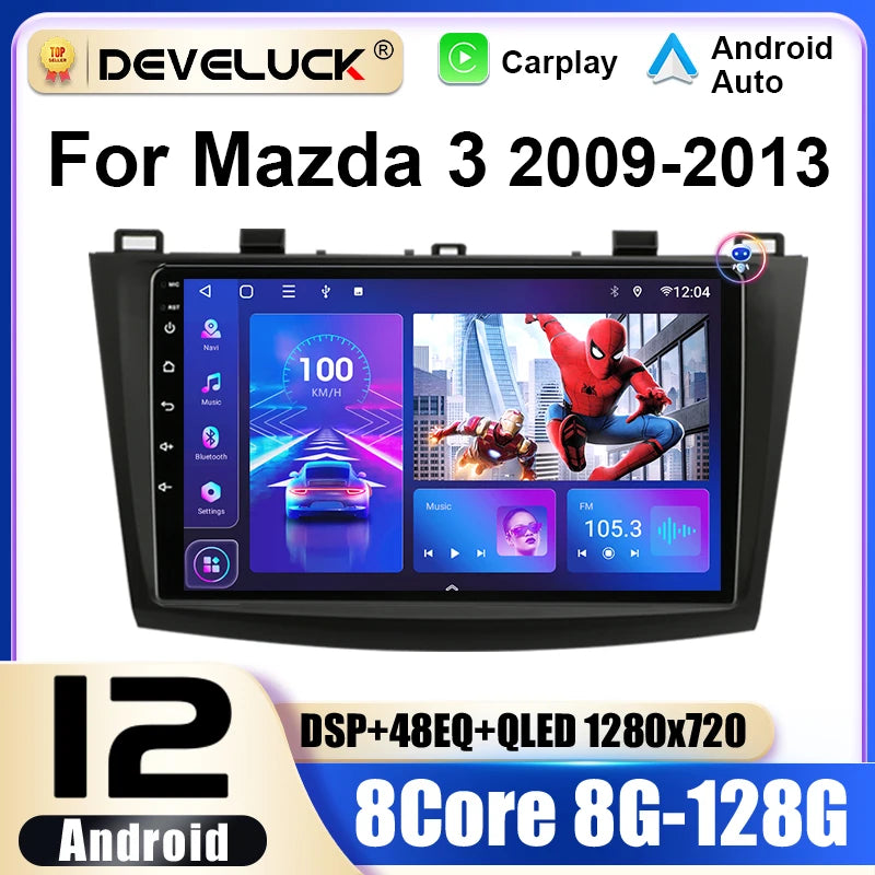 2 Din Android 12 Car Radio for Mazda 3 Mazda3 2009 - 2013 Multimedia Video Player GPS 4G Carplay Auto Stereo RDS IPS Head Unit
